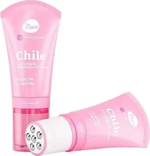 7DAYS My Beauty Week anticeliulitinis šildantis kūno kremas su masažo funkcija, pipirai 1% + imbieras 2% Chile, 130ml