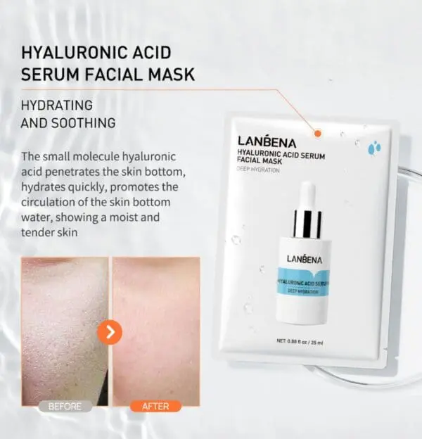 "Lanbena" Hyaluronic Acid Serum Facial Mask’s - Image 2