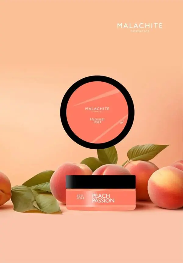 Peach Scrub MALACHITE COSMETICS "Peach Passion", 300gr - Image 2