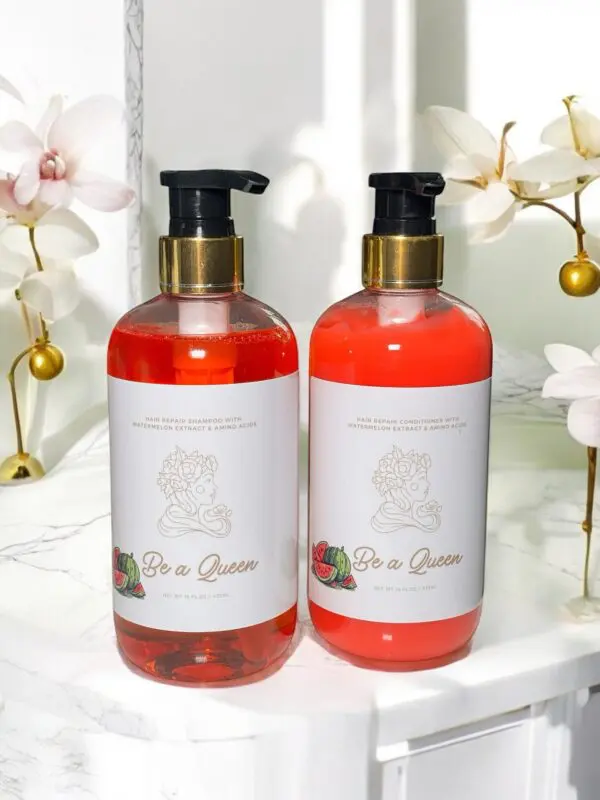 “Be a Queen” Watermelon Hair Repair Shampoo & Conditioner with Amino Acids Duo