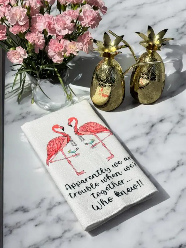 Decorative/Face Towel - Flamingos – Trouble Together!