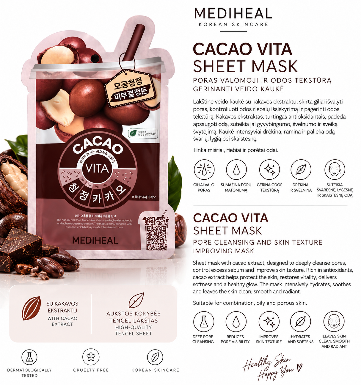 MEDIHEAL - CACAO VITA Sheet Mask – 20 ml - Image 2