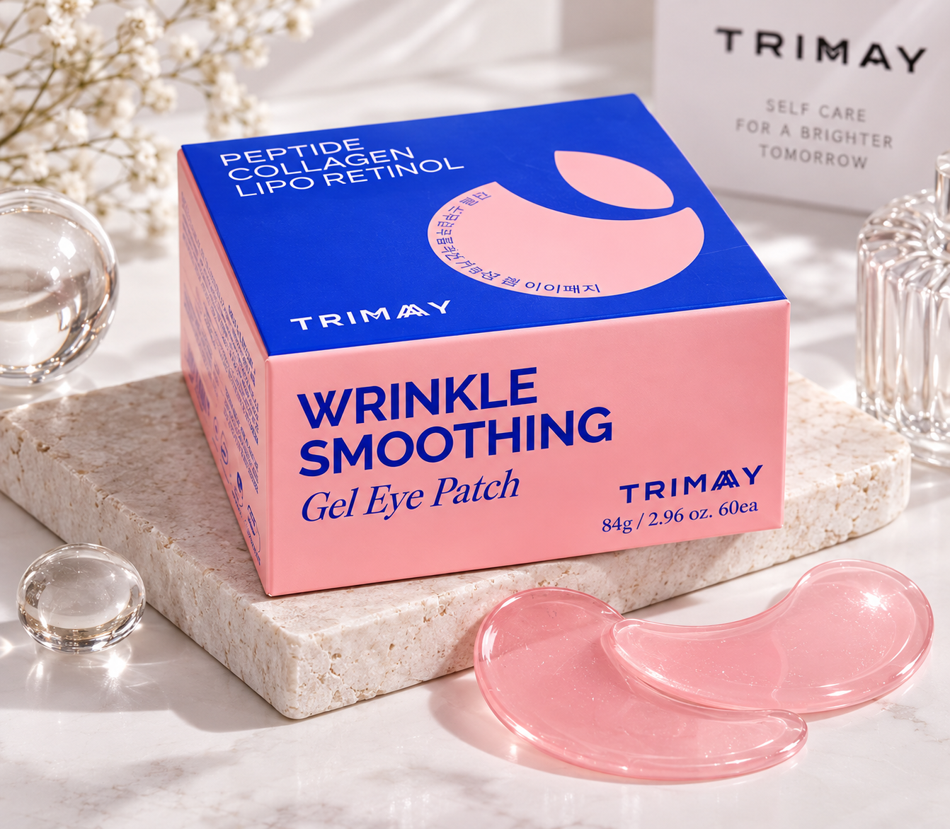 TRIMAY WRINKLE SMOOTHING GEL EYE PATCH – Peptide, Collagen & Lipo Retinol Eye Patches 60pcs