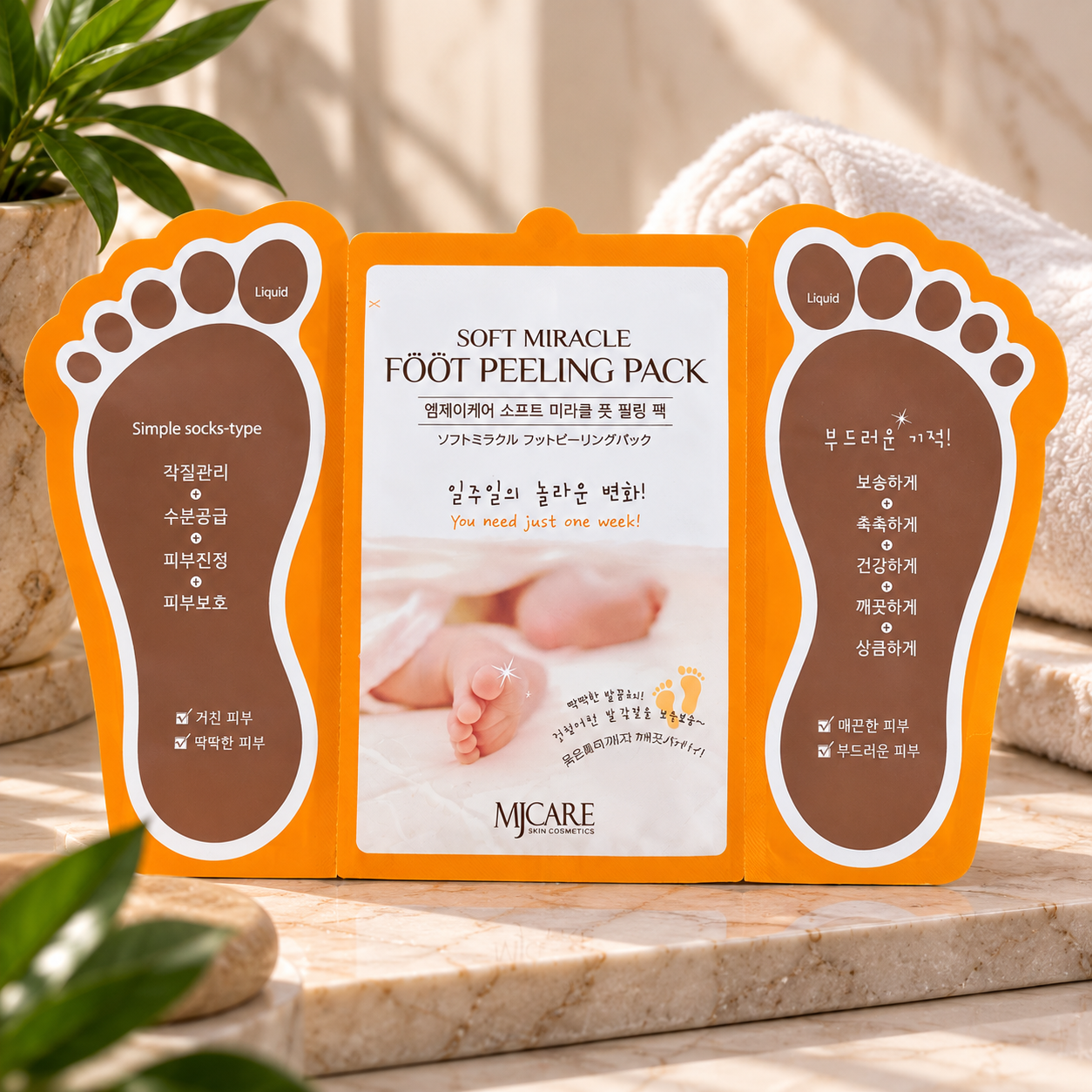 MJCARE SOFT MIRACLE FOOT PEELING PACK – Exfoliating Foot Mask