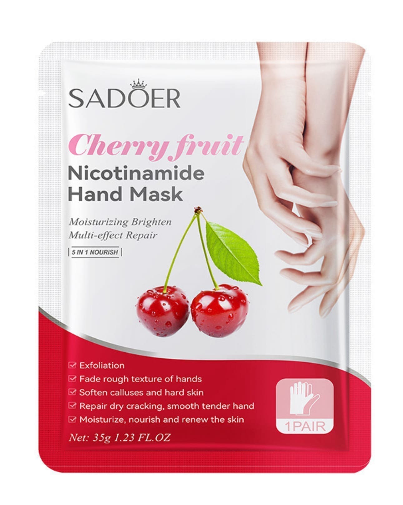 Luxury Hand Mask sheets with Cherry extract and Niacinamide
