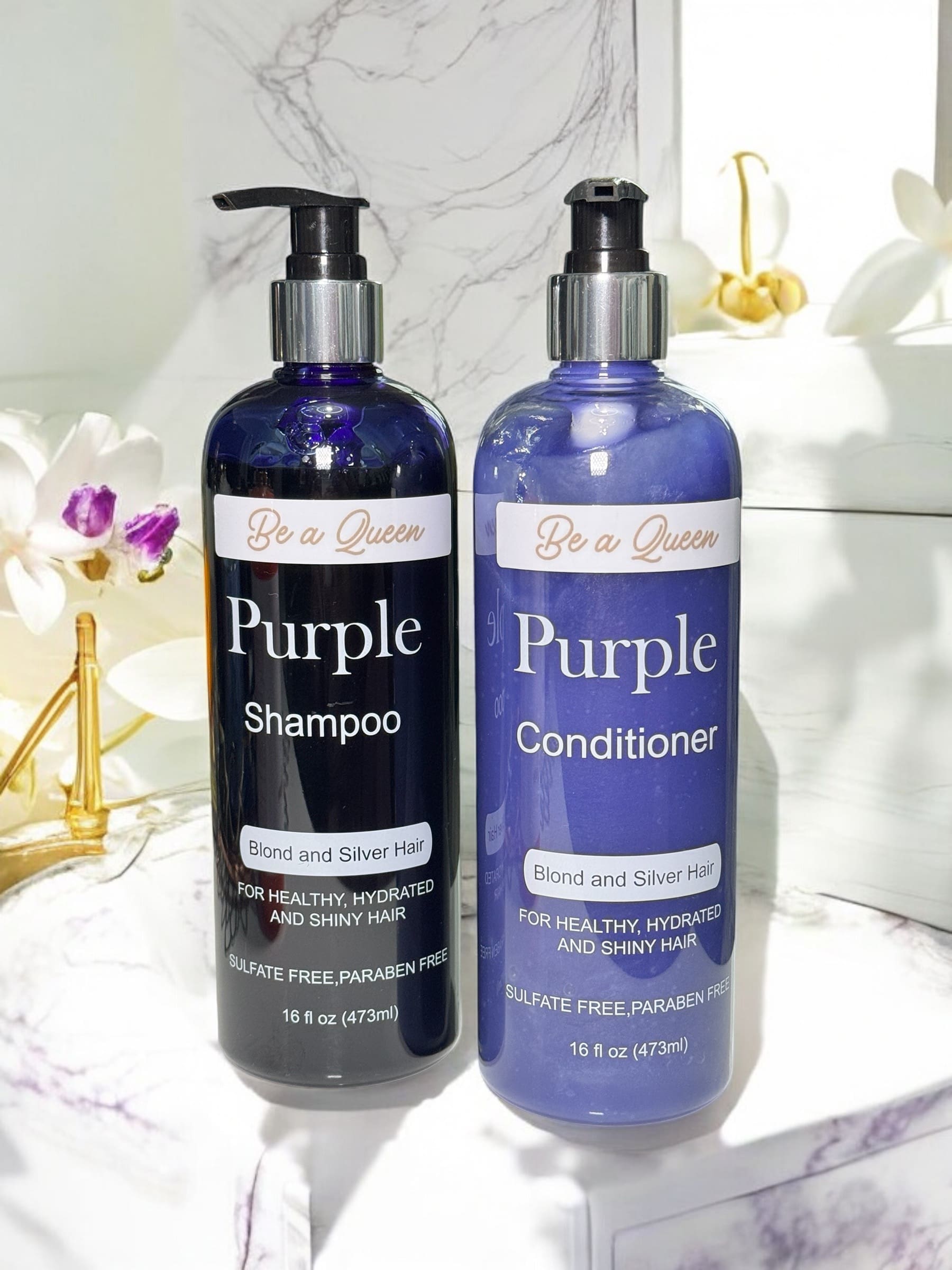 “Be a Queen” Purple Shampoo & Conditioner Duo