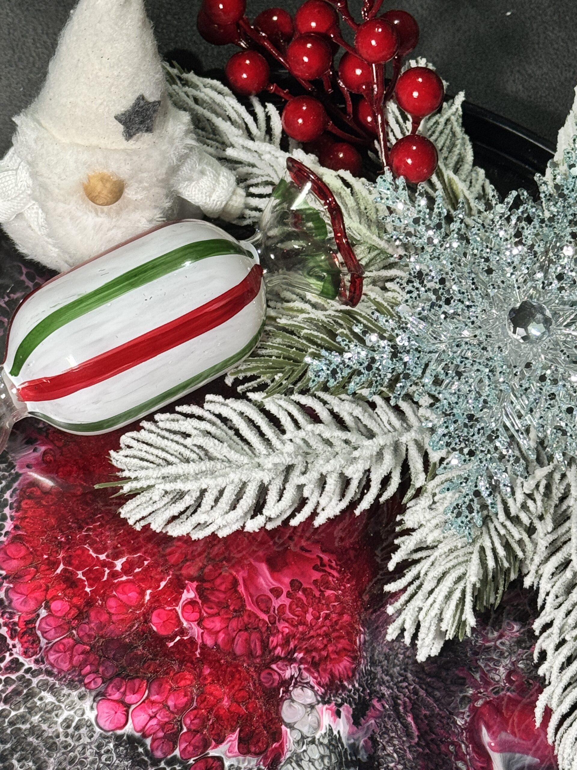 Frosted Fairy Tale” – 30 cm Handmade Christmas Tray - Image 5