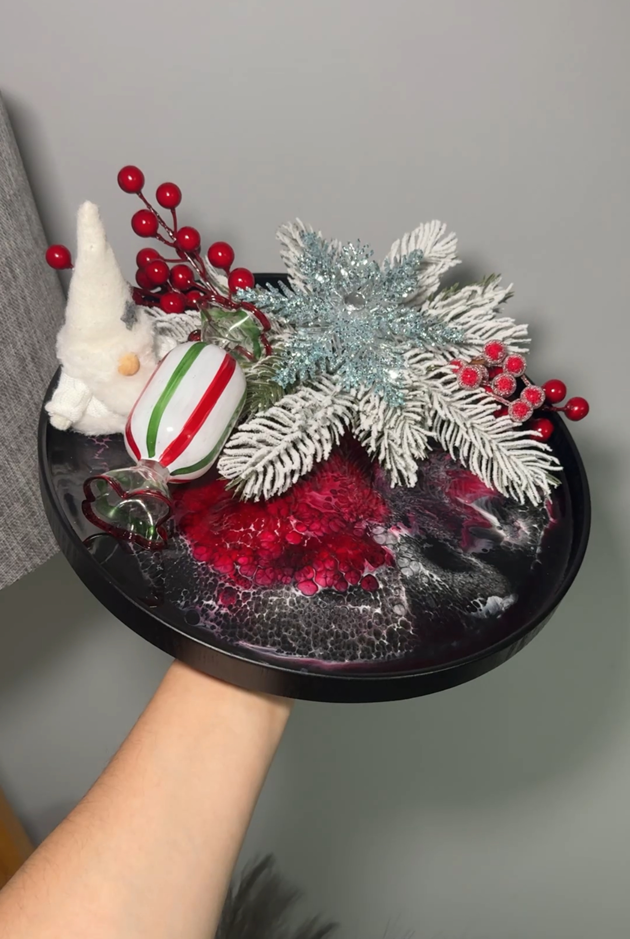 Frosted Fairy Tale” – 30 cm Handmade Christmas Tray - Image 4