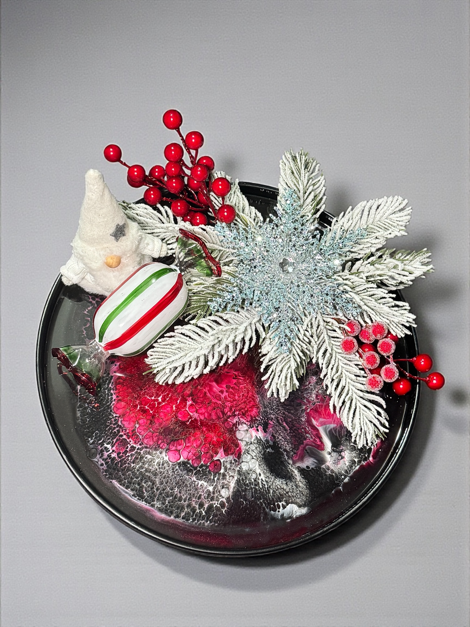 Frosted Fairy Tale” – 30 cm Handmade Christmas Tray - Image 2